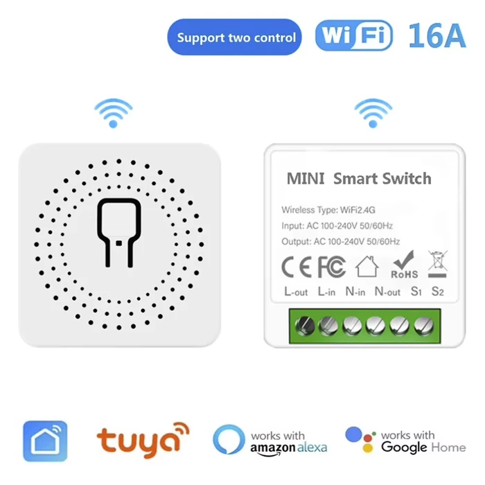 16A Реле MINI Wifi Switch DIY Smart Home Relay Smart LIfe, Tuya