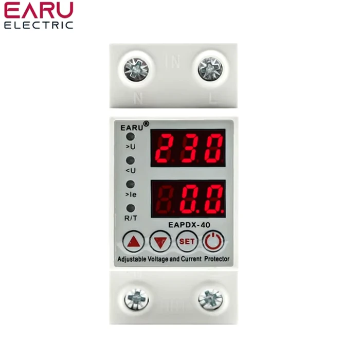 Реле напруги відсікач напруги 40A 230V Din Rail Adjustable Over Voltage EARU