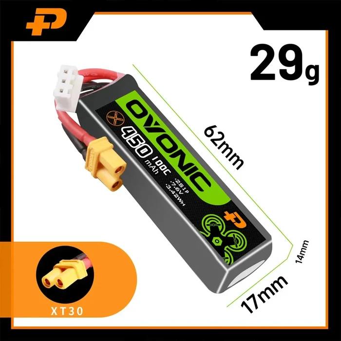 Аккумулятор OVONIC 450mAh 2S 100C XT30